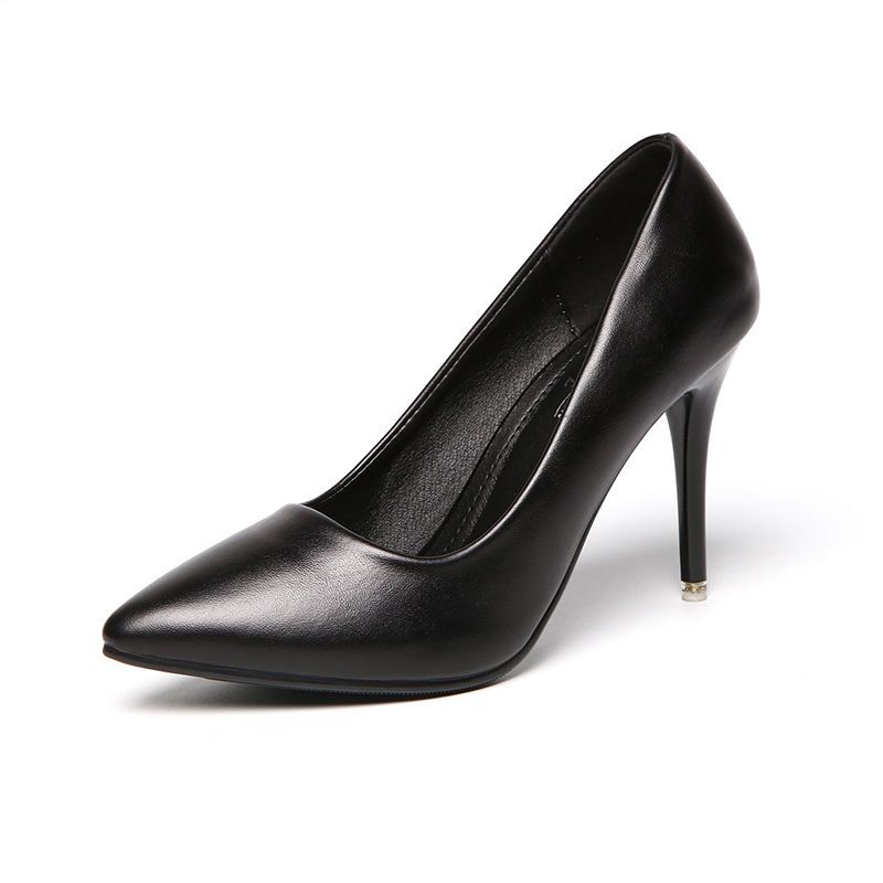Fall and winter versatile professional women's single shoes thin heel formal dress etiquette leather high heels 5-7-9cm