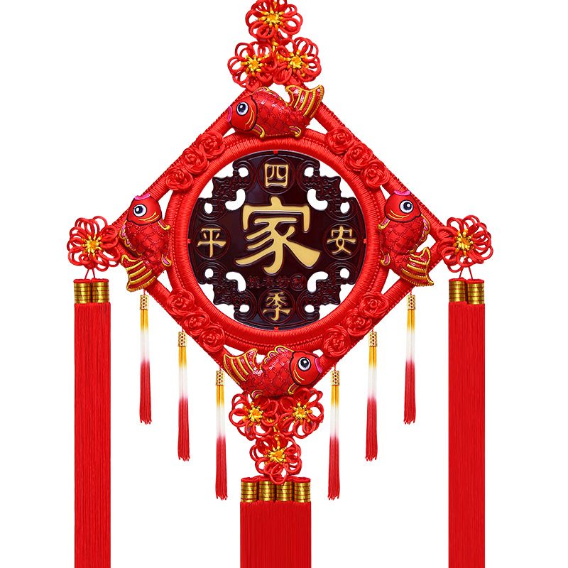 新款桃木中国结客厅大号福字玄关挂件镇宅平安结装饰乔迁新居送礼