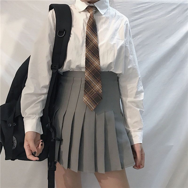 男女学生日系JK制服英伦学院风格子免打懒人情侣小领带ins短款