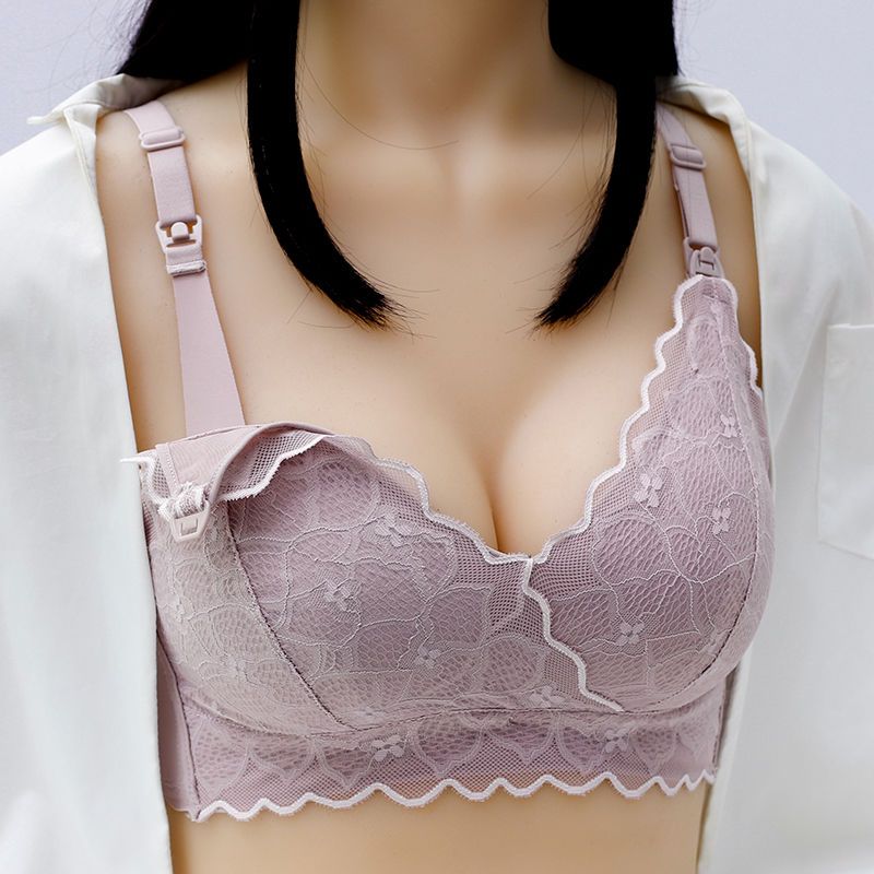 哺乳內衣聚攏防下垂母乳期孕婦胸罩產後餵奶文胸前開扣無鋼圈薄款