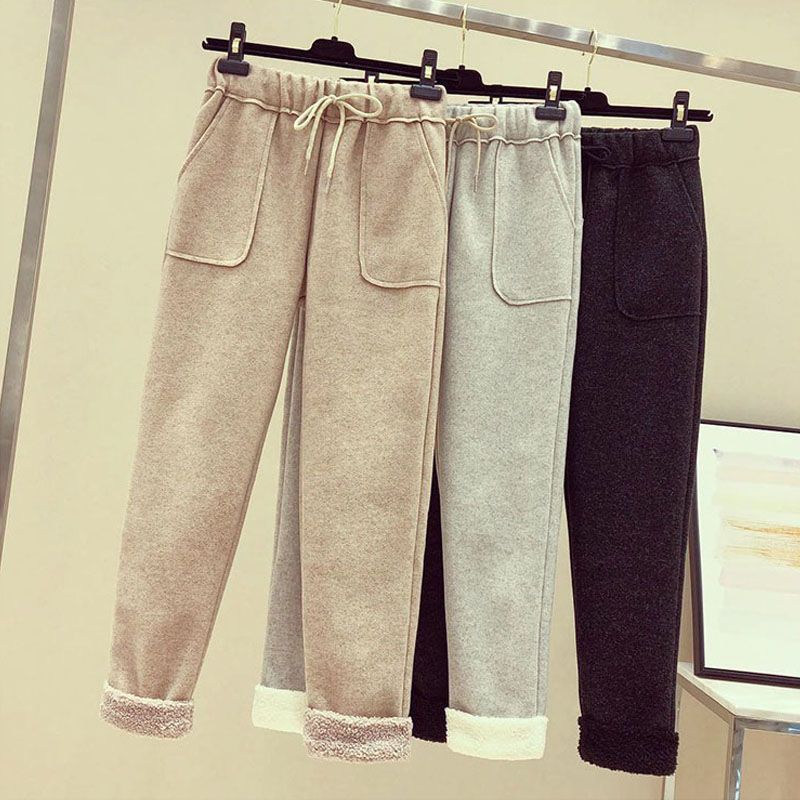 Children's 2020 new autumn and winter straight tube cashmere pants for tweed casual pants