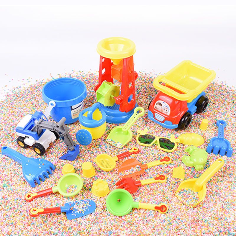 儿童沙子玩具套装室内家用沙池宝宝大颗粒五彩石决明子沙滩围栏池