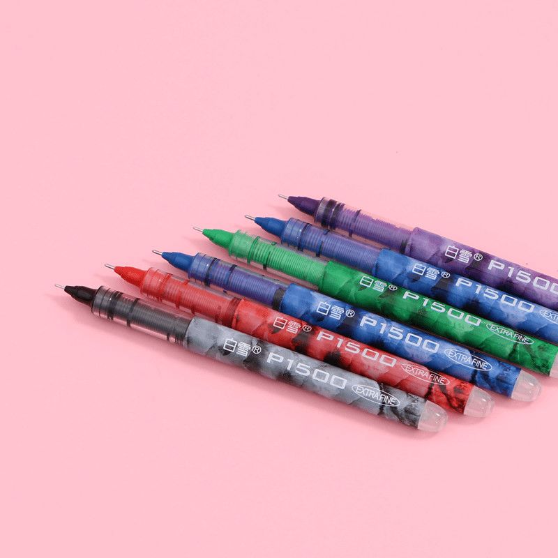 白雪p1500a直液式走珠笔速干笔高考用笔中性笔学生用全针管签字笔