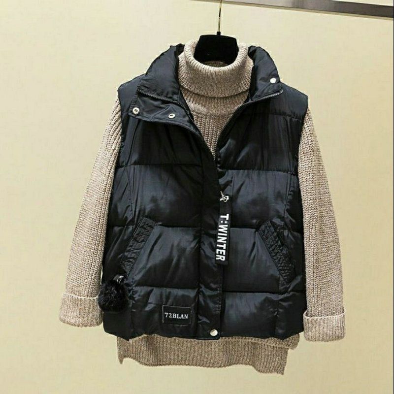  Autumn and Winter New Short Cotton Vest Female Students Korean Version Youth Thickened Cotton Vest Jacket Vest
