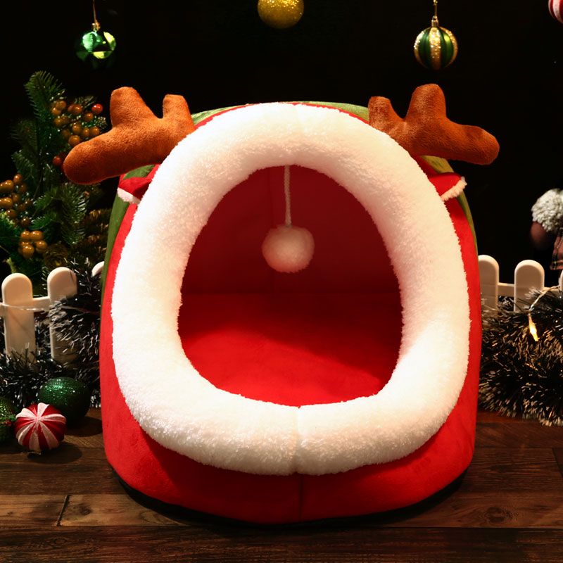 Cat nest four seasons universal removable cat mat semi closed villa cat house winter warm dog house bed pet products