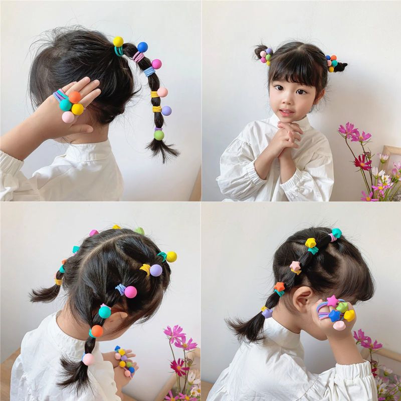 韩国新款儿童头绳不伤发女童扎头发皮筋发圈花朵发饰宝宝头饰发绳