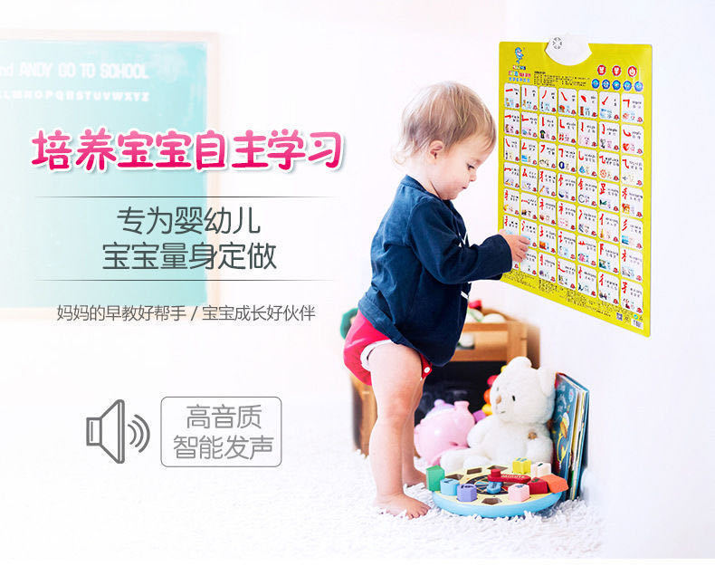 婴幼儿早教有声挂图识字卡片学数字拼音挂图儿童玩具语音学习挂图