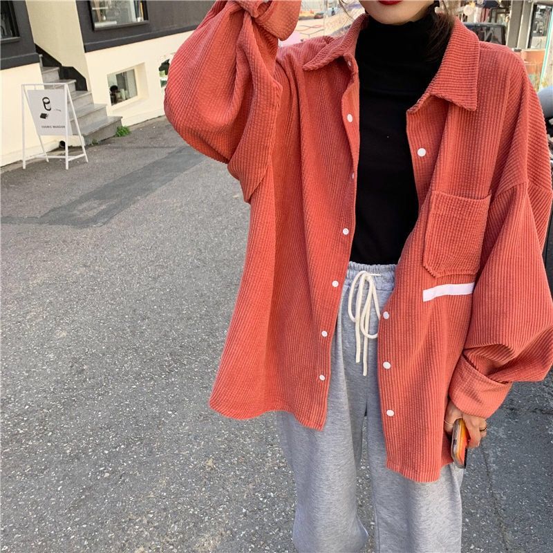 Shirt jacket women's design niche early autumn salt tops retro Japanese outer wear versatile early autumn long-sleeved shirts