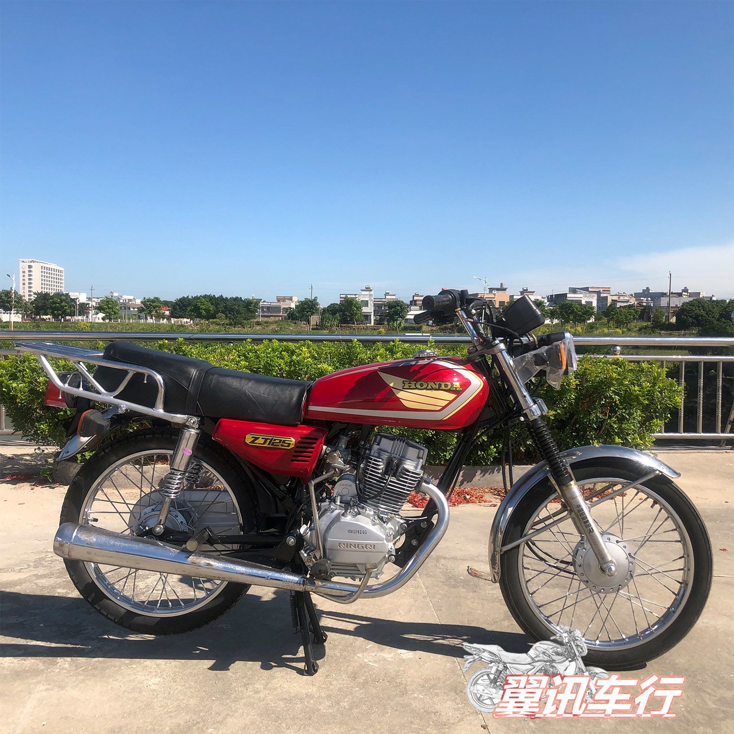 國產平板車cg125摩托男裝跨騎式載貨代步機車整車燃油摩托車整車