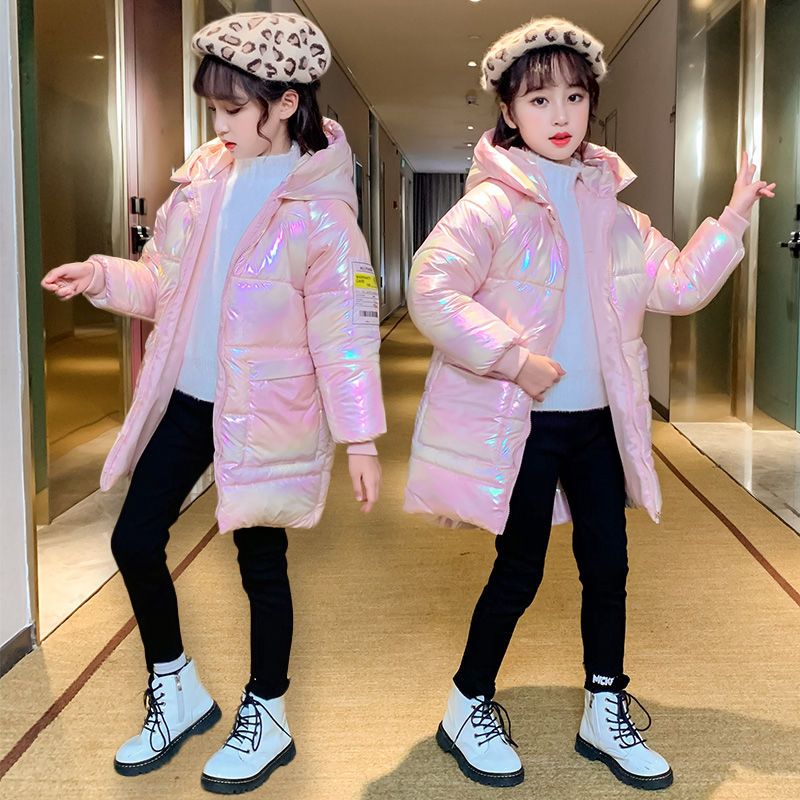 Girl's Parka cotton padded jacket with foreign style, middle and old children's colorful cotton padded jacket for 4-5-6-8-year-old children's autumn and winter coat cotton padded jacket 9