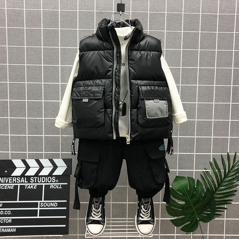 Children's men's Vest autumn and winter 2020 new style foreign style baby's winter wear thickened shoulder jacket children's winter warm vest