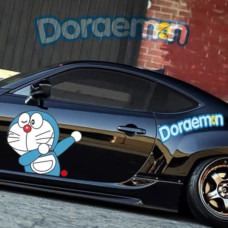 Doraemon car stickers large body door decoration machine jingle cat cute car stickers cartoon car stickers