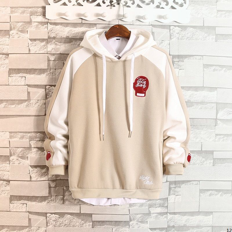 Autumn and winter Plush sweater men's Pullover Hong Kong style student coat Hooded Sweater men's loose sports casual clothes men's