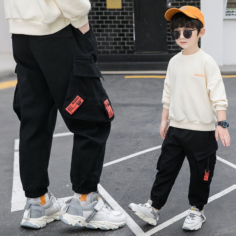 Children's wear boys' casual pants children's trousers overalls new autumn / winter 2020 Zhongda children's foreign style Korean version loose