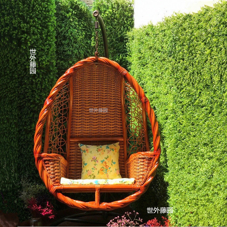 Natural rattan chair hanging basket swing hanging chair indoor bird's nest hanging basket rattan reclining chair rocking chair balcony leisure single pair