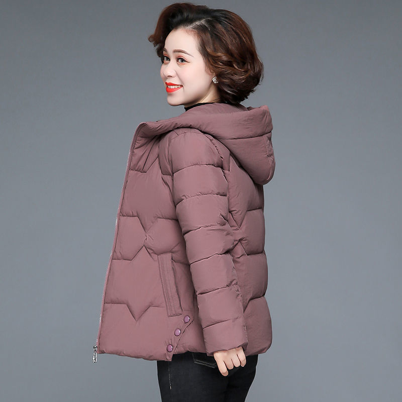 中老年女装棉服女2021新款短款棉袄中年保暖羽绒棉衣妈妈冬装外套