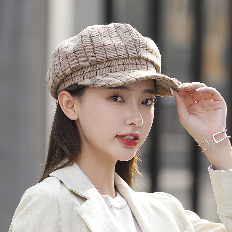 秋冬女式帽子时尚八角帽女英伦韩版日系贝雷帽定制简约鸭舌帽