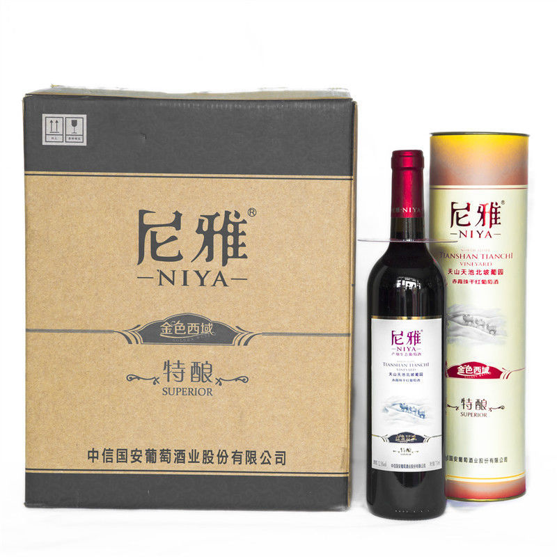 新疆葡萄红酒尼雅金色西域特酿干红葡萄酒12.