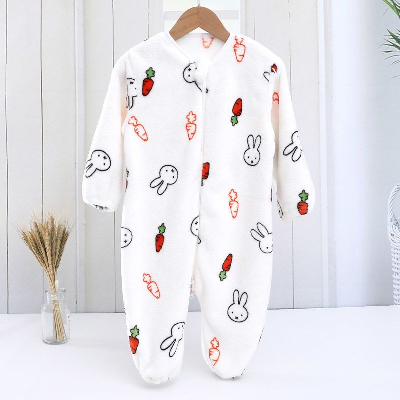 Baby sleeping bag children's autumn and winter thickened flannel One Piece Pajamas