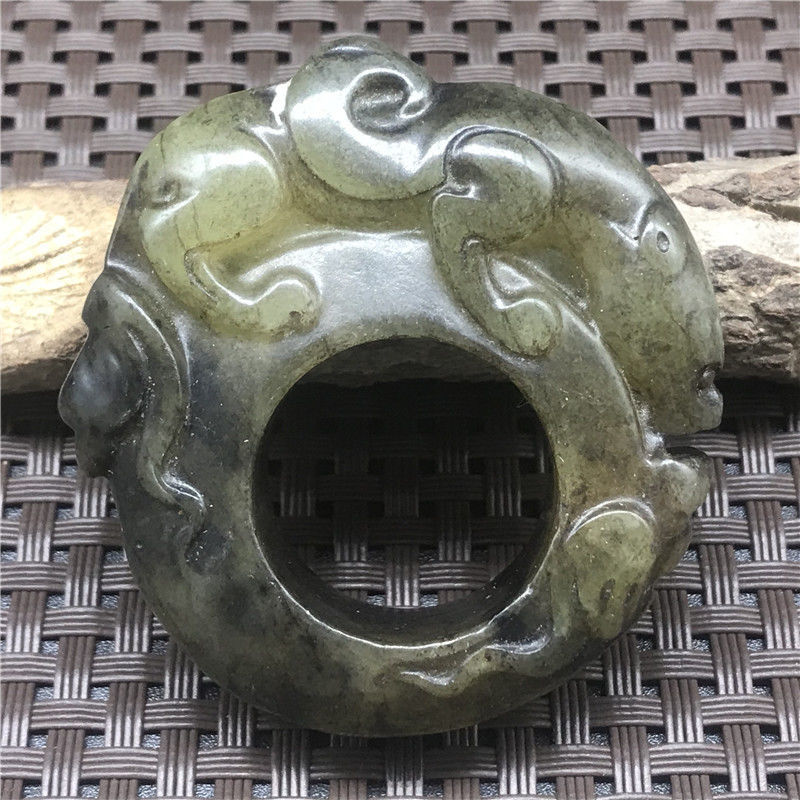 仿古岫玉古代玉器吊坠古玉老玉挂件复古玉佩玉牌颈饰便携古董玉石