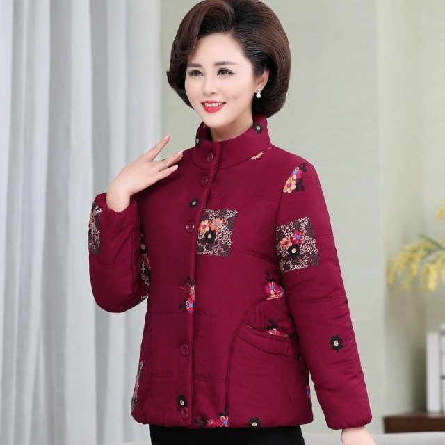 中老年女装棉衣冬季妈妈装加绒加厚羽绒棉服奶奶大码冬装保暖棉袄