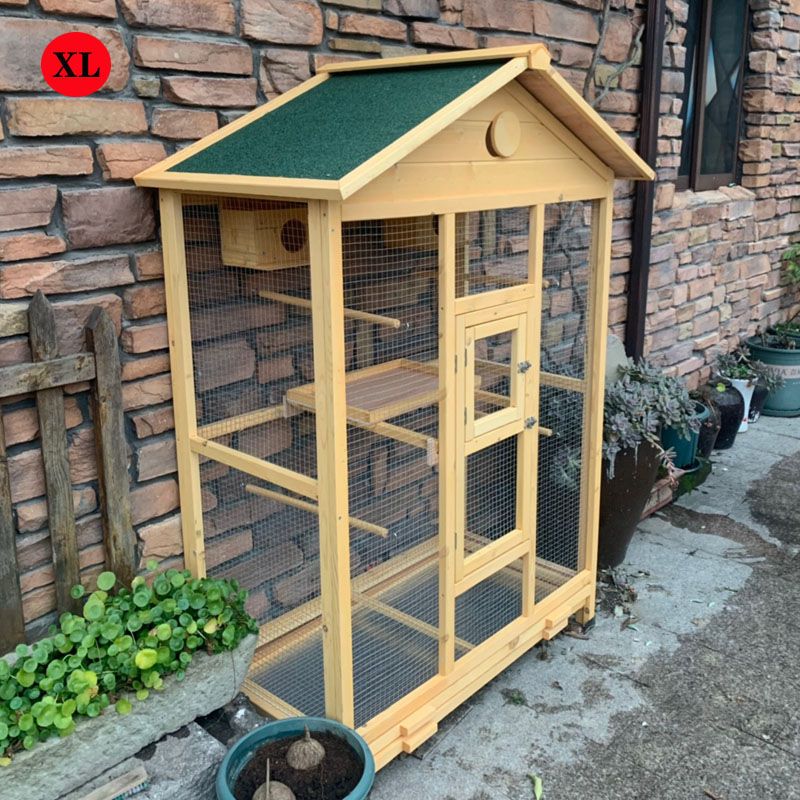 户外大鸟笼鸟窝防雨巢箱鹦鹉笼八哥笼子秀鸟笼木制鸟舍鸽笼虎皮笼