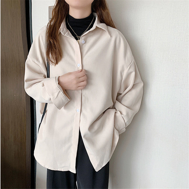White shirt women's long-sleeved women's clothing 2022 new trendy shirt women's spring and autumn temperament and fashionable top