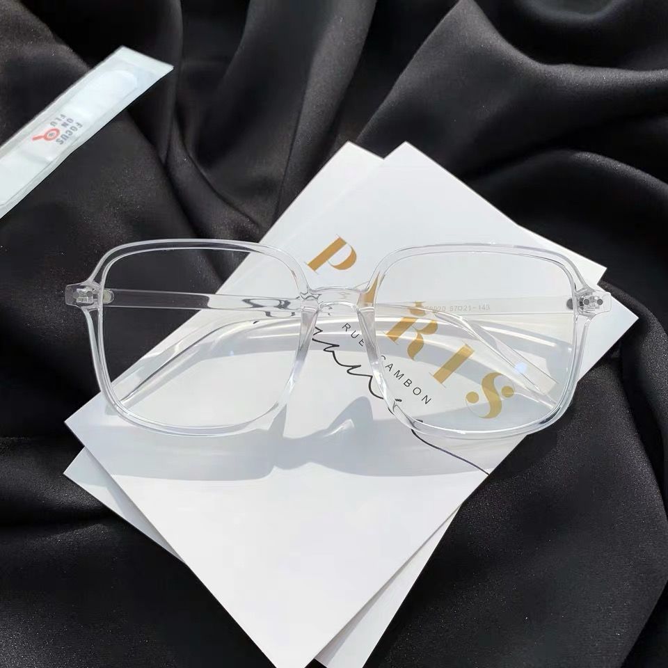 Ins new TR90 ultra light retro myopia glasses frame women's square large face black large frame flat lens men's