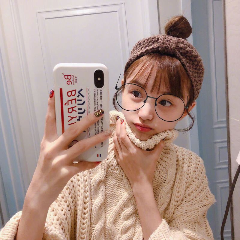 欧美玉米粒蝴蝶结针织毛线宽发带女韩版学生可爱洗脸发箍头带头套