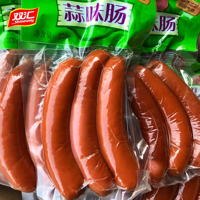 双汇蒜味火腿肠蒜香肠190g蒜香辣烤肠煎炒肠即食火腿肠整箱批发