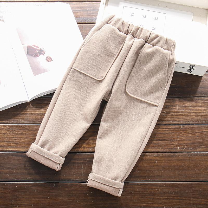 Girls' pants autumn and winter baby's single pants spring and autumn new middle and small children's plush plush pants children's foreign style leisure pants
