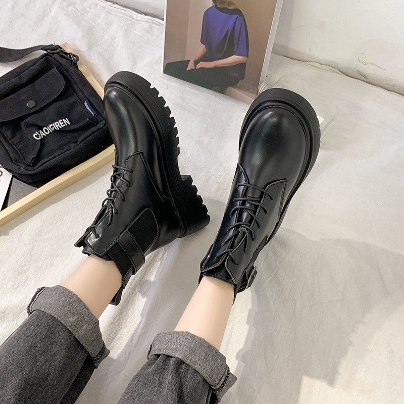 British style Martin boots women's fall / winter 2020 new network red student's thin velvet cotton boots versatile short boots ins trend