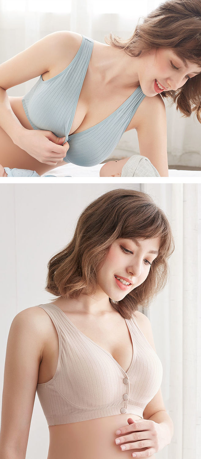 哺乳文胸聚拢防下垂孕妇内衣怀孕期专用纯棉产后喂奶背心式女胸罩