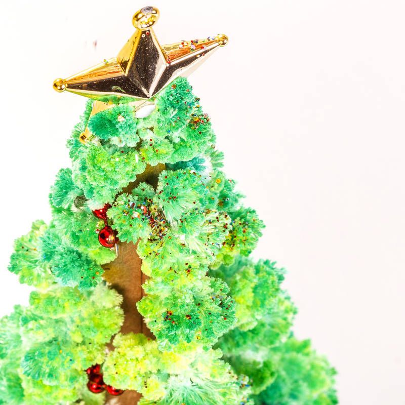 小型迷你圣诞树纸树开花浇水结晶魔法树节日装饰品儿童礼物小礼品【圣诞专场】