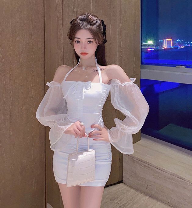 Women's Fashion Korean Sexy Dress Tight-fitting Hip Skirt จัดส่งภายใน 1 ...