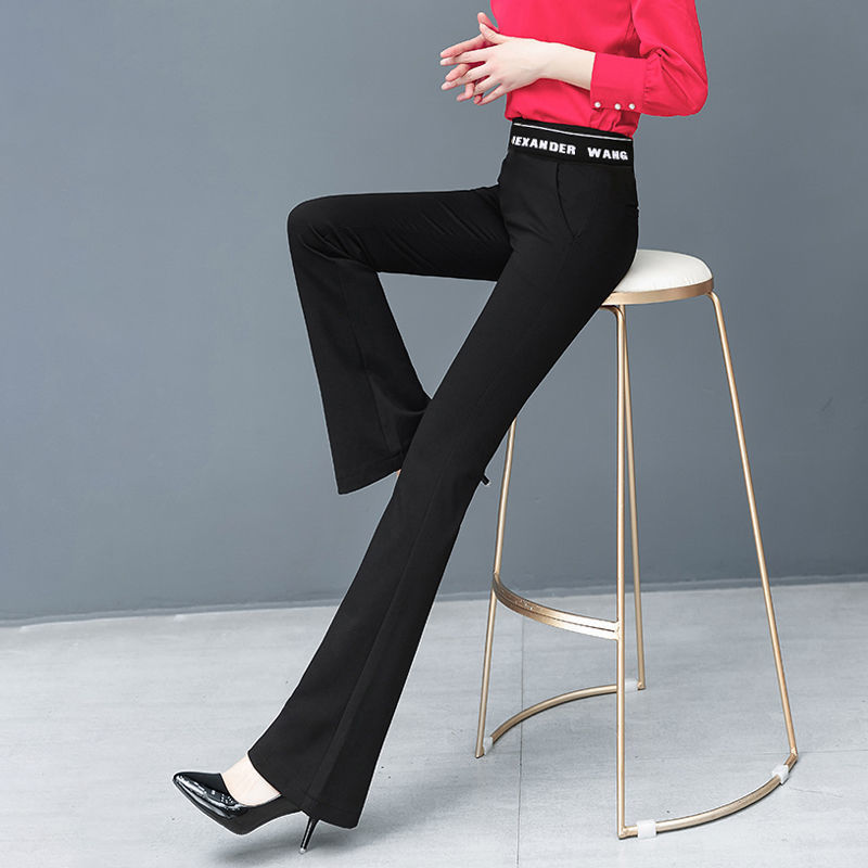 Autumn and winter Plush flared pants female students wear 2020 new fashion versatile High Waist Wide Leg Pants