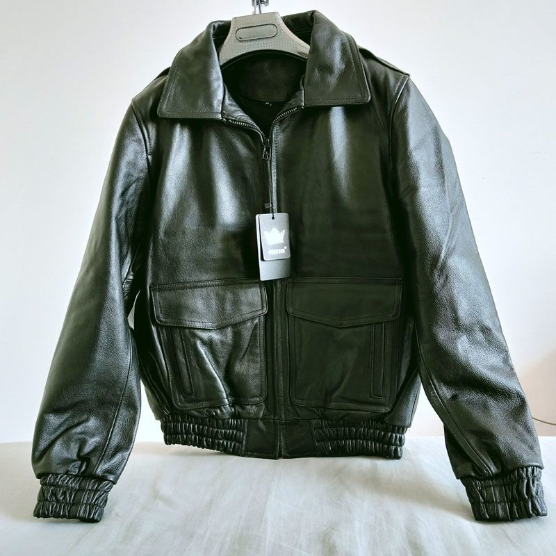 a2空军飞行服皮夹克头层牛皮真皮皮衣男大码翻领机车男装外套潮流