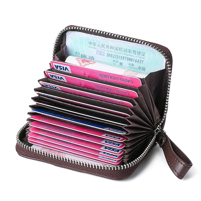 防消磁卡包女多卡位信用卡套夹大容量证件驾驶证卡包男小巧装卡包-领