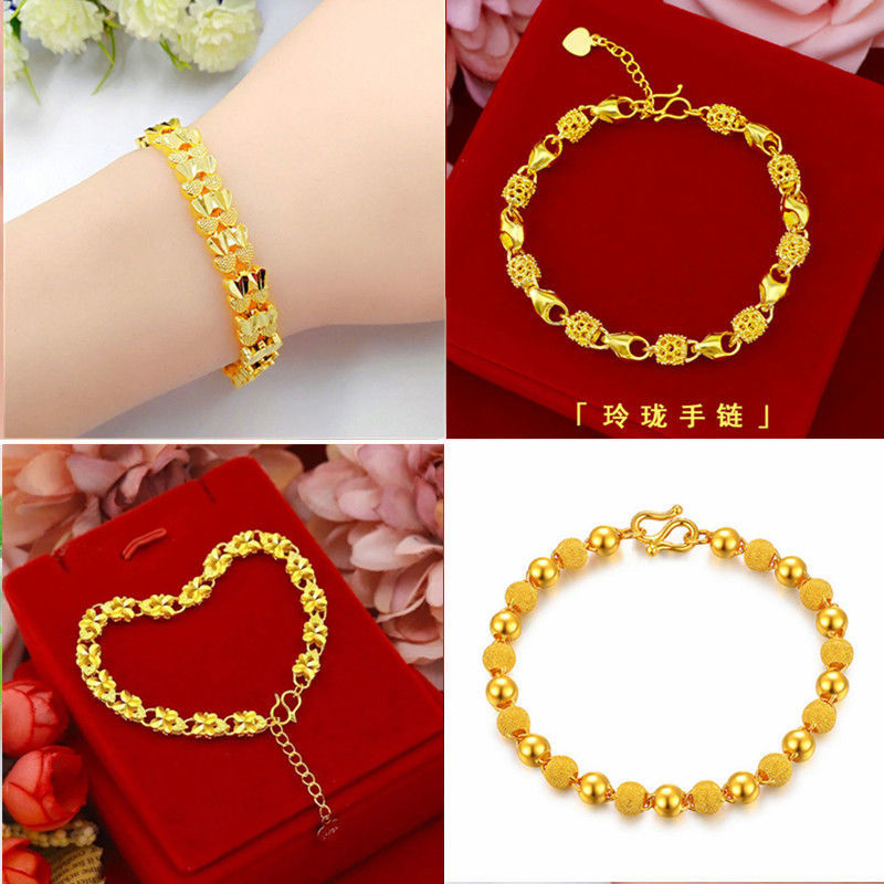 Vietnam sand gold female clover bracelet bracelet love imitation gold long lasting charm goddess fashion gift