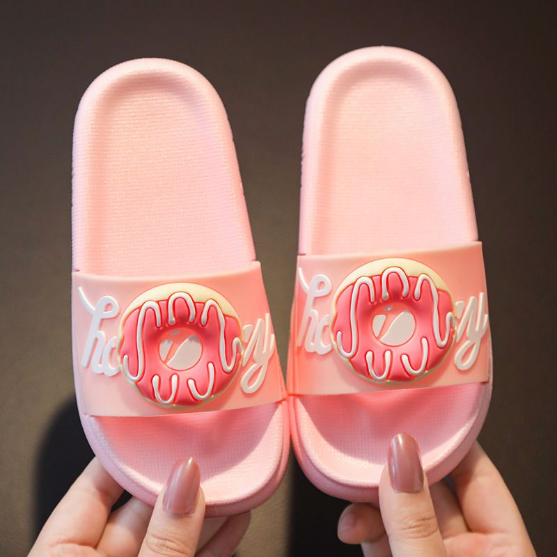 Summer children's cool slippers girls cartoon cute doughnut 1-3 years old 5 family baby's beach sandals