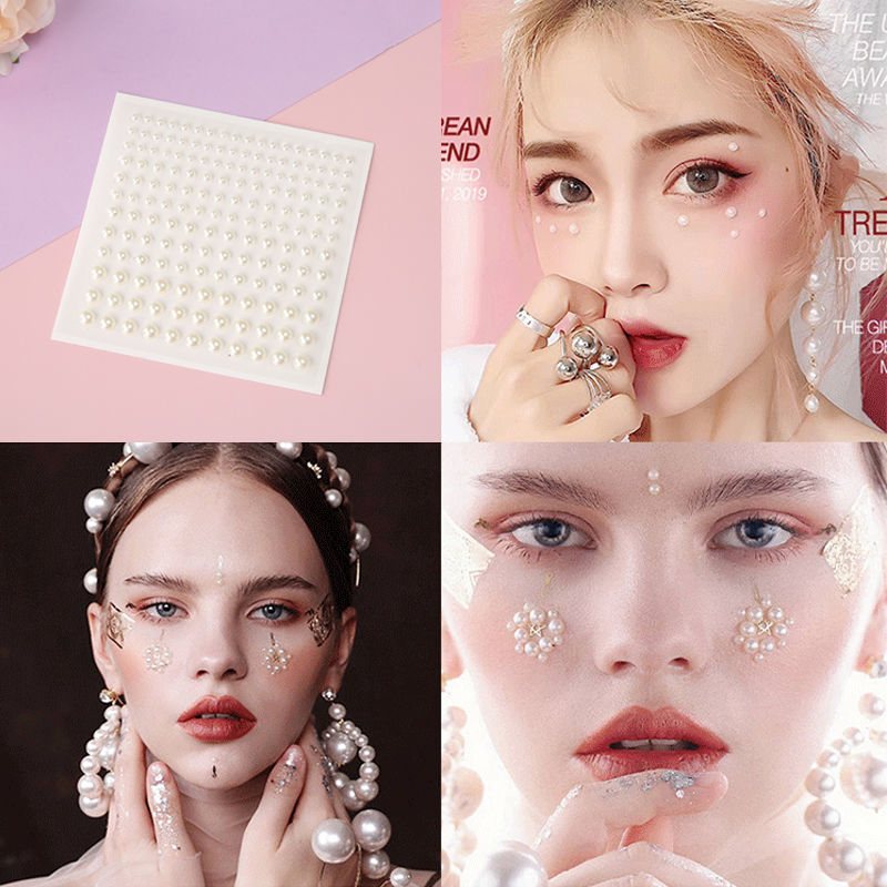 Net red same style nail pearl face stick drill tear drill tear nevus eyebrow patch water drop eye make up Diamond make up music festival