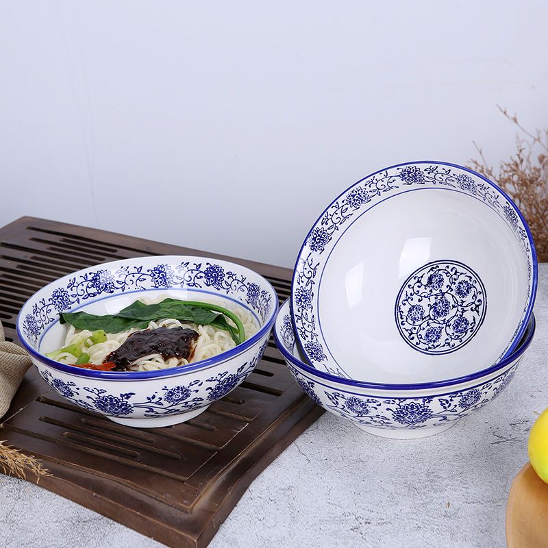 青花瓷碗拉面碗羊汤碗米线家用餐馆饭店商用碗斗笠碗