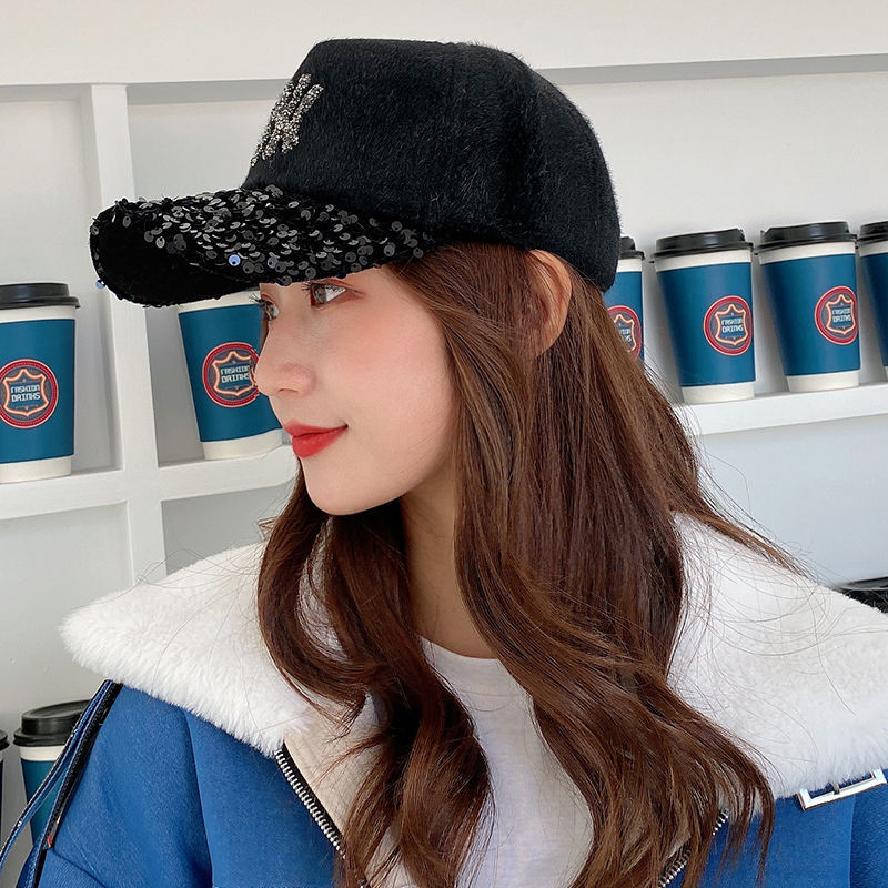 Hat Ladies winter Korean fashion baseball cap casual versatile autumn and Winter Youth rabbit hair duck tongue hat