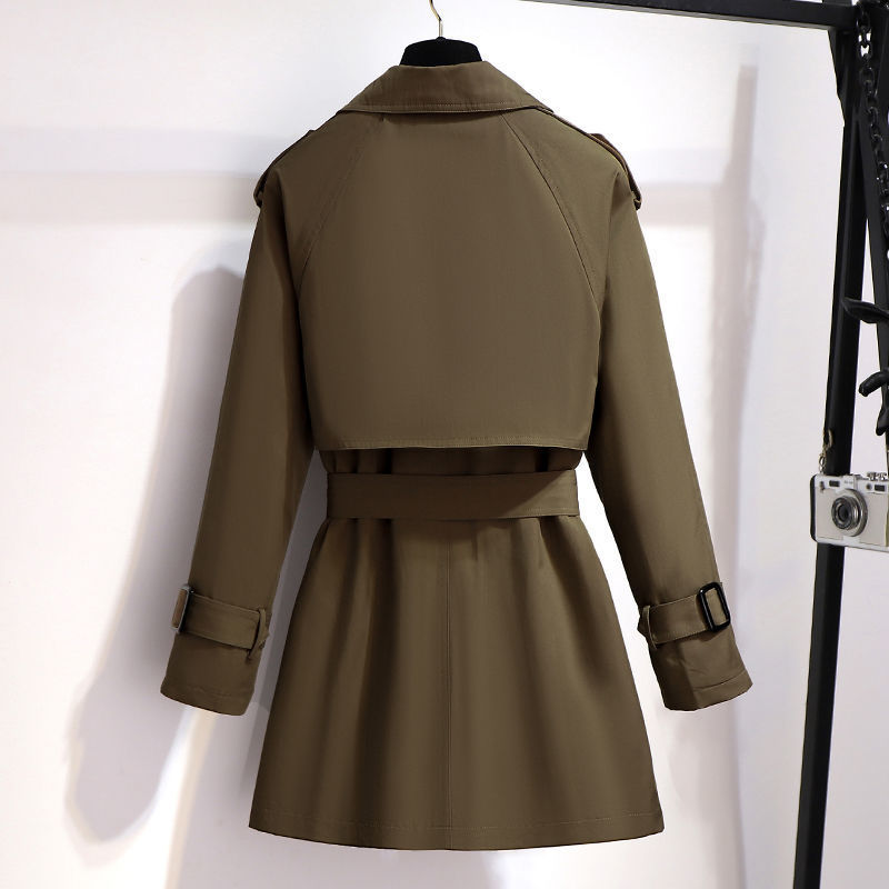 Cotton / no cotton short large windbreaker women's medium and long workwear British style thin winter coat woman