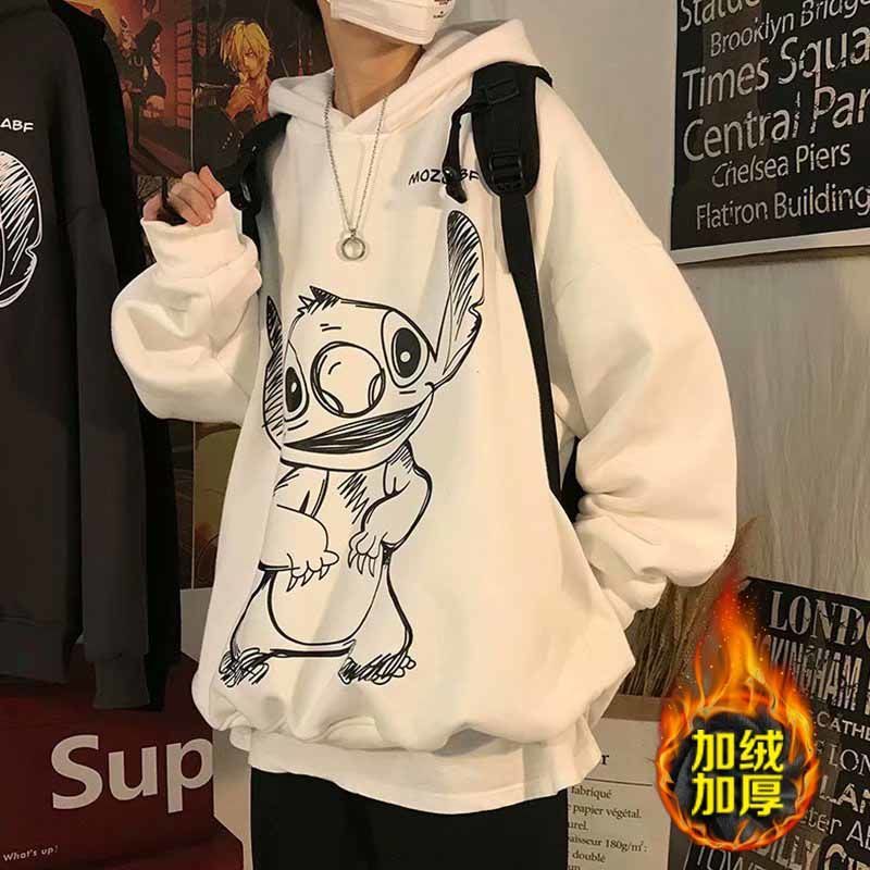 Men's autumn and winter Plush sweater trend hooded clothes loose 2020 new ins autumn coat