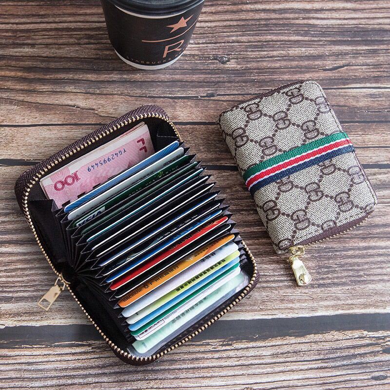 Exquisite high-grade card bag women's European and American new multi card anti degaussing ultra-thin large capacity compact card bag for women