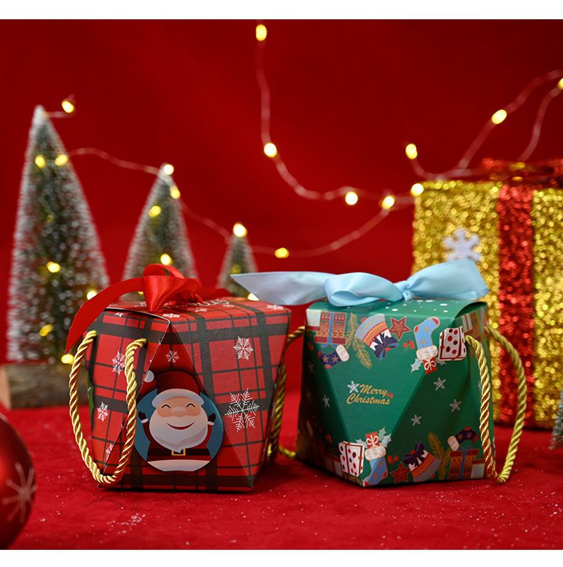 圣诞节苹果盒超市卡通手提礼物盒创意新款2021平安夜手提儿童礼品