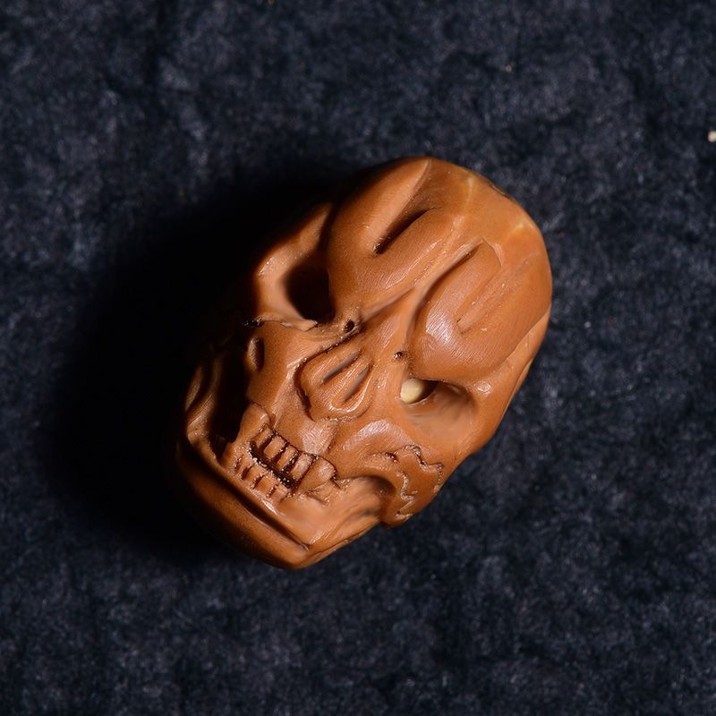 文玩橄榄核雕刻骷髅头手把件手diy吊坠男女款把玩手把件送礼佳品