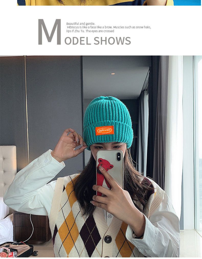 Dam beanie mössa i ulla för höst och vinter varm och stilren_voghion.com