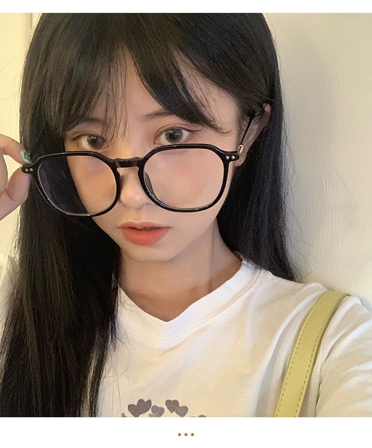 黑框眼镜女学生韩版大框圆脸防蓝光辐射眼镜近视有度数护眼睛网红